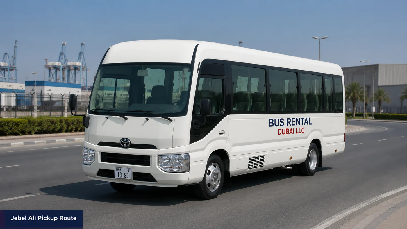 Jebel Ali bus rental fleet options and route confirmation