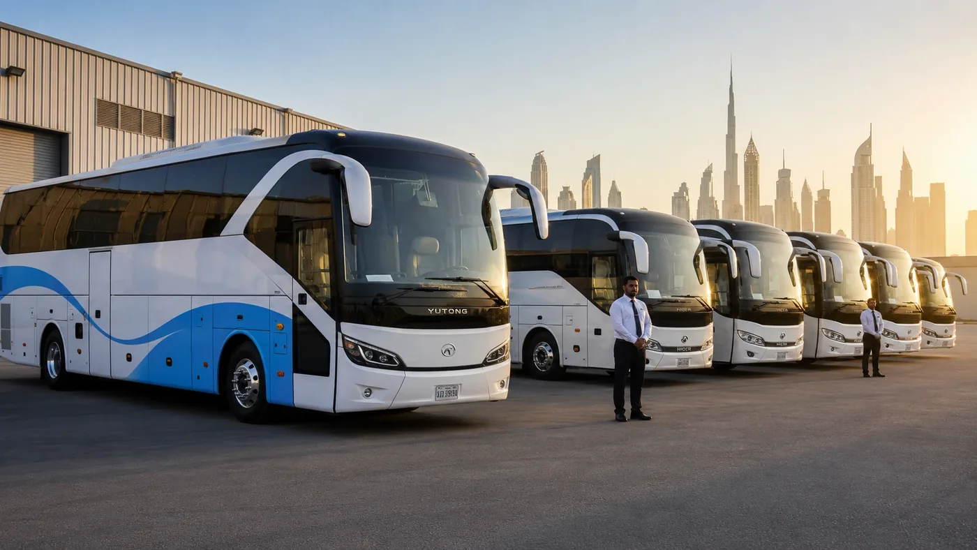 Luxury coach gallery image for large group bus rental Dubai