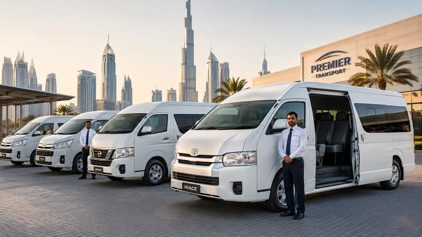 Bus Rental Dubai gallery image of clean vans for small group transport