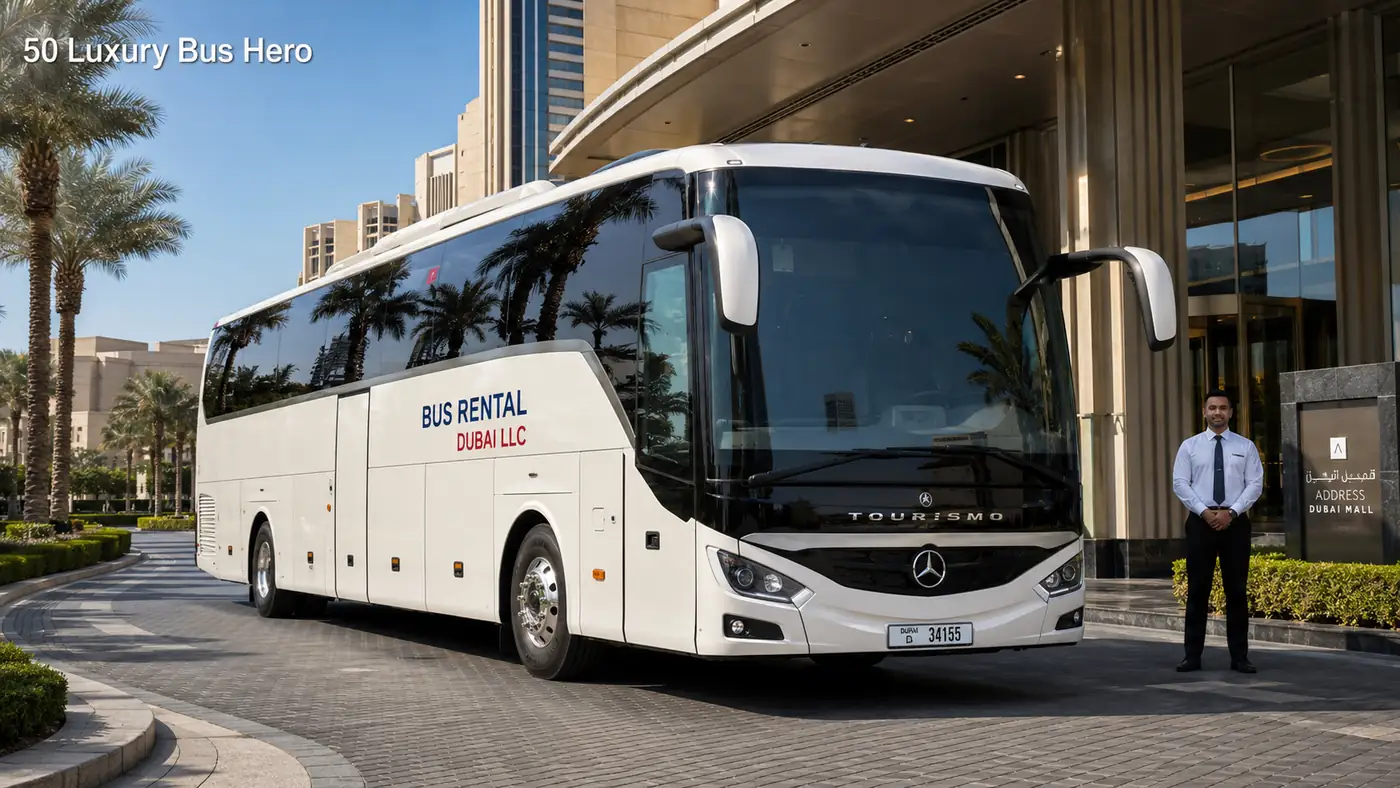 50 to 53 Seater Luxury Buses Dubai — 50 Luxury Bus Hero