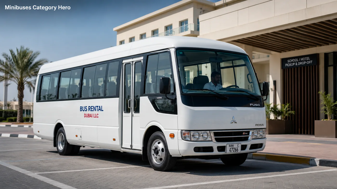 Minibus rental in Dubai with driver for medium-size groups