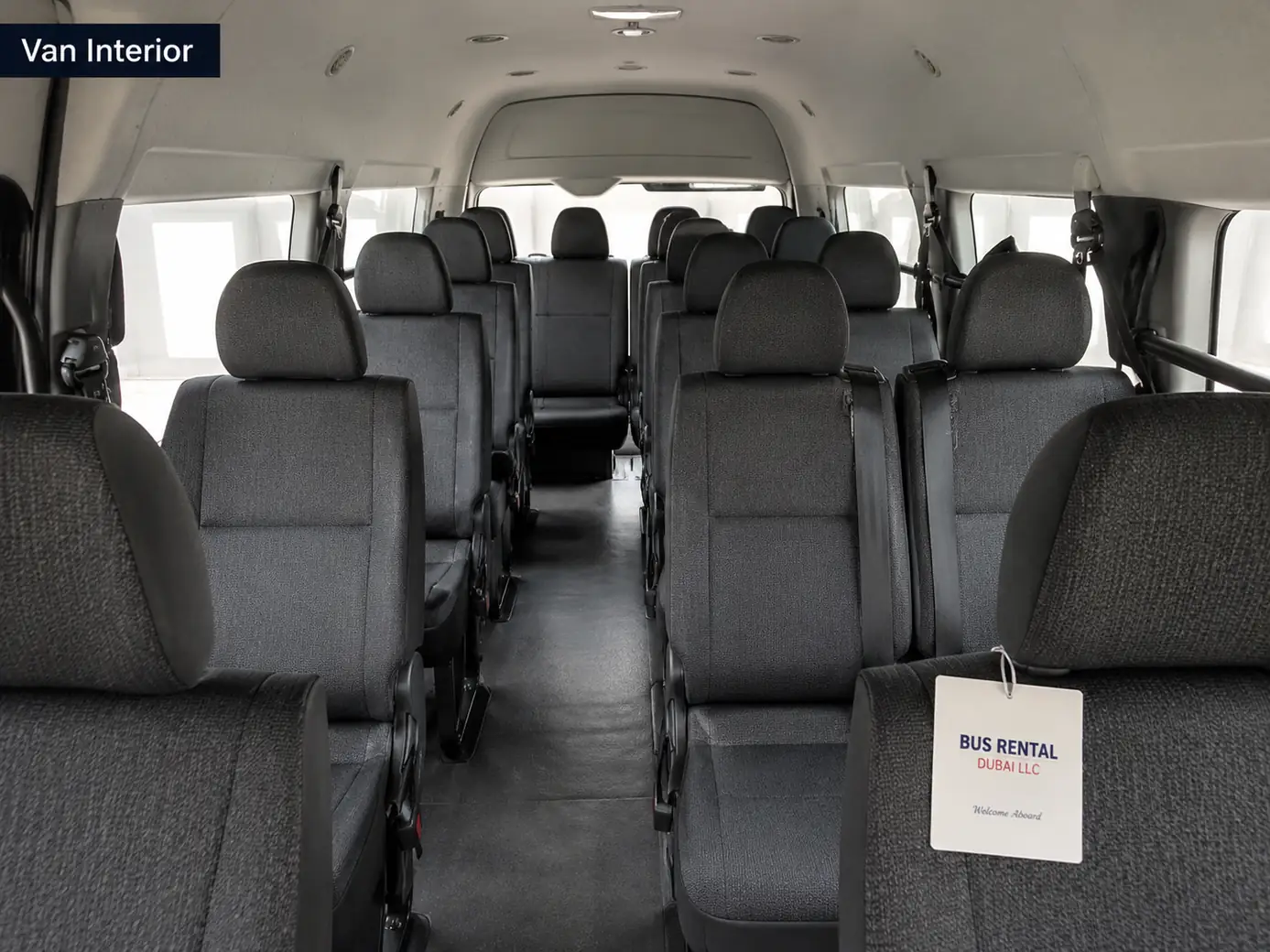 7 to 15 Seater Vans for Rent Dubai — Van Interior