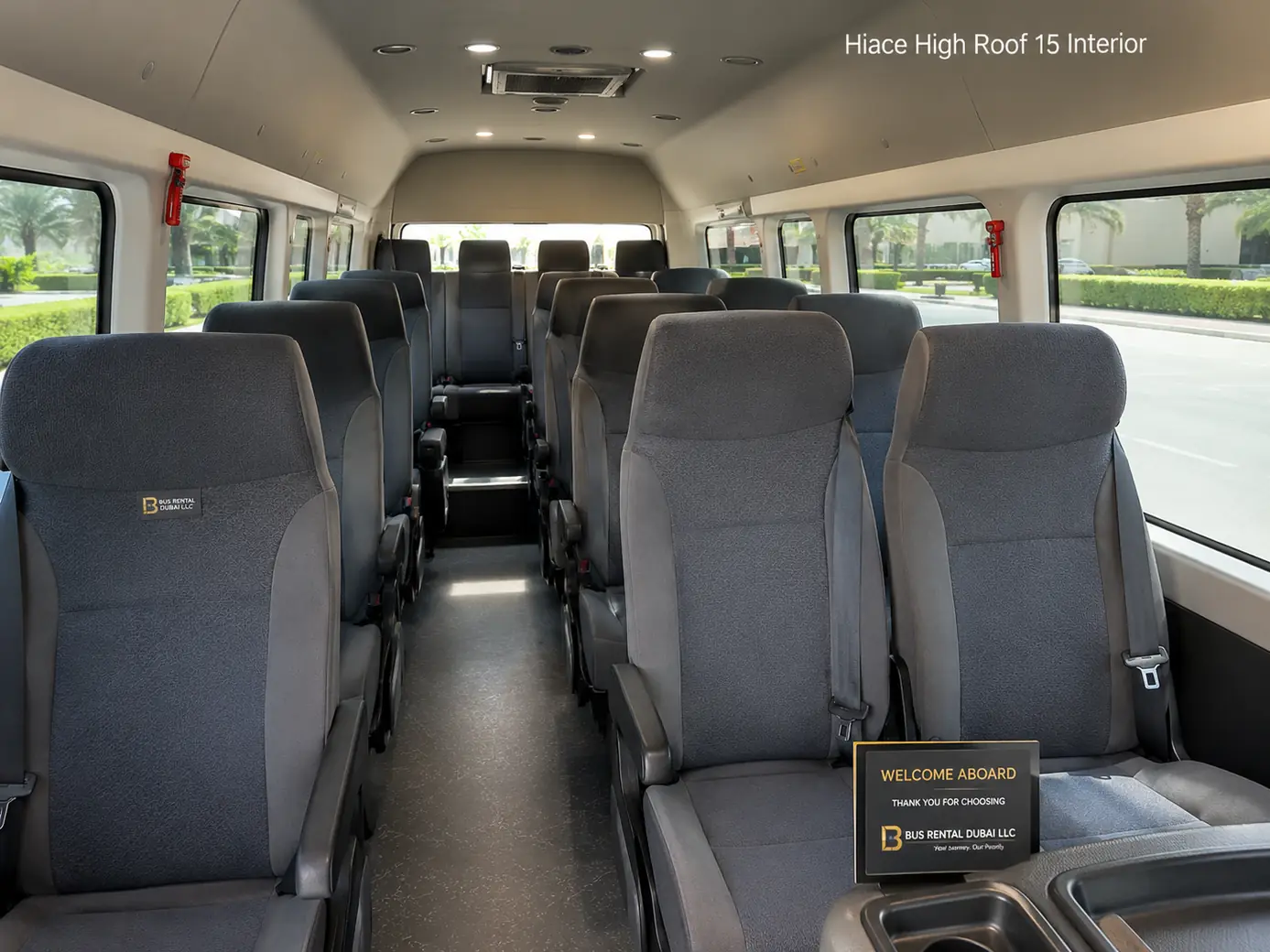 Toyota Hiace 12 Seater Passenger Van Rental Dubai — Interior Image for Bus Rental Dubai