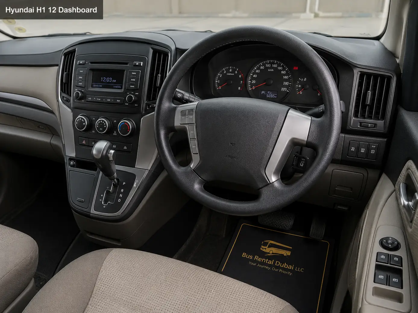 Hyundai H1 9 Seater Mini Van Rental Dubai — Dashboard Cockpit Image for Bus Rental Dubai