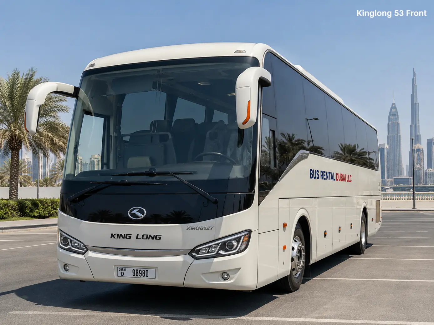 King Long 53 seater luxury coach in Dubai for large groups and UAE travel