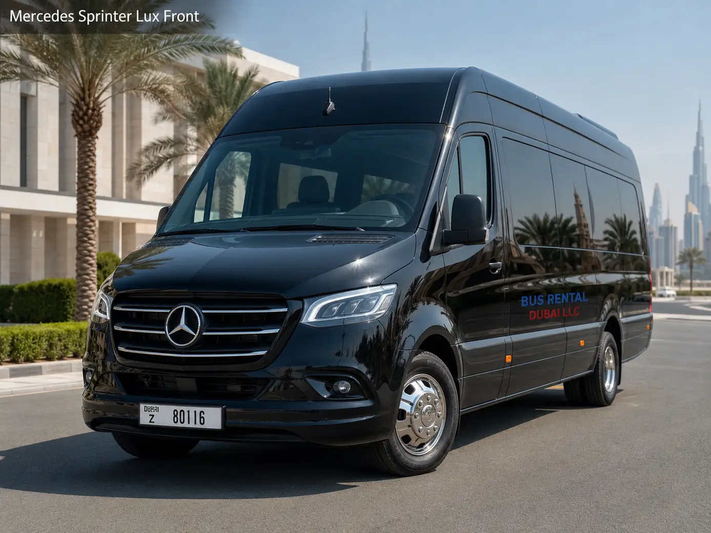 Mercedes Sprinter Luxury Van — mercedes sprinter lux front for Bus Rental Dubai
