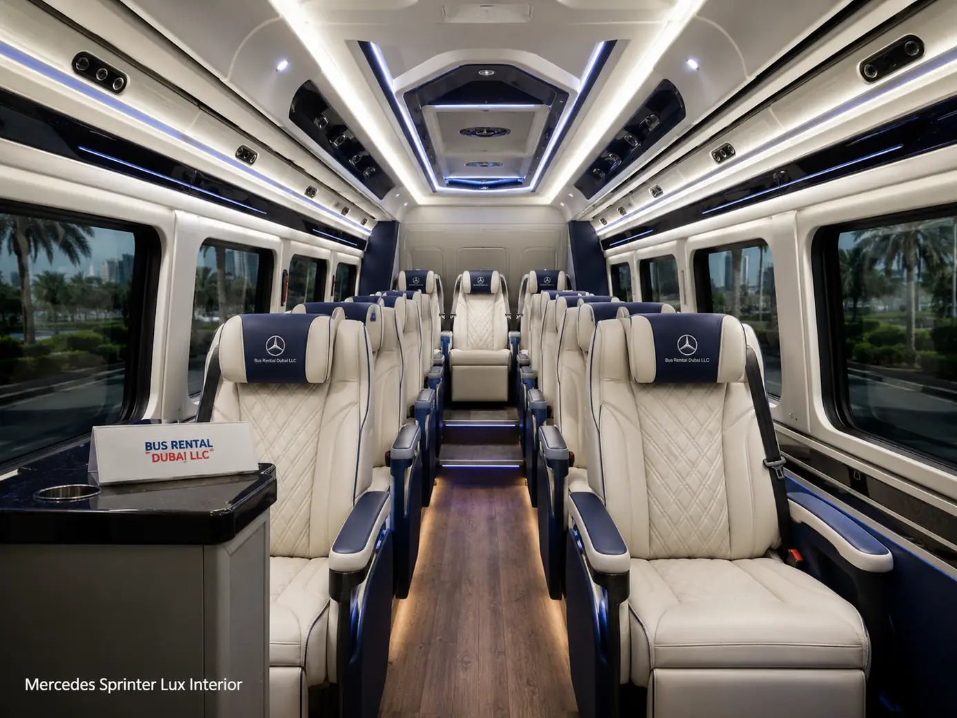 Mercedes Sprinter Luxury Van Rental Dubai — Interior Image for Bus Rental Dubai