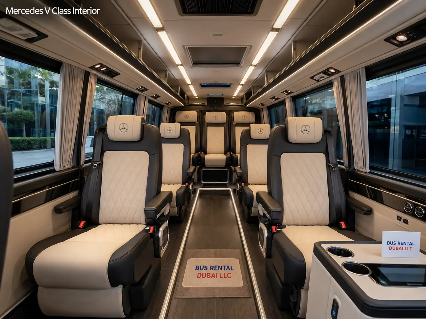Mercedes V Class VIP Van Rental Dubai — Interior Image for Bus Rental Dubai