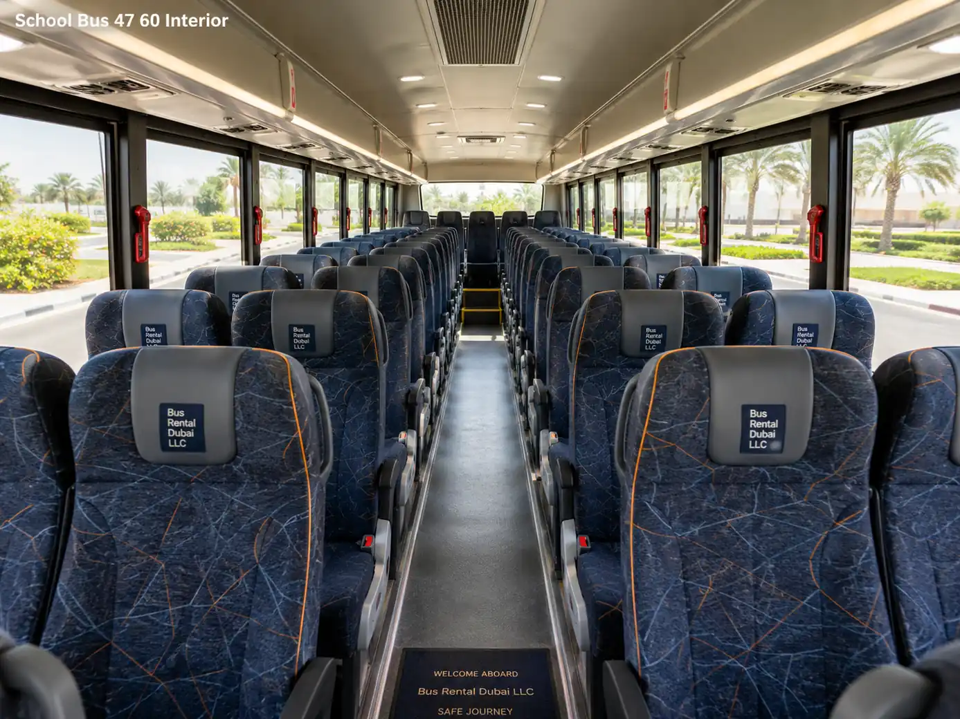 47 to 60 Seater School Bus Rental Dubai — Interior Image for Bus Rental Dubai