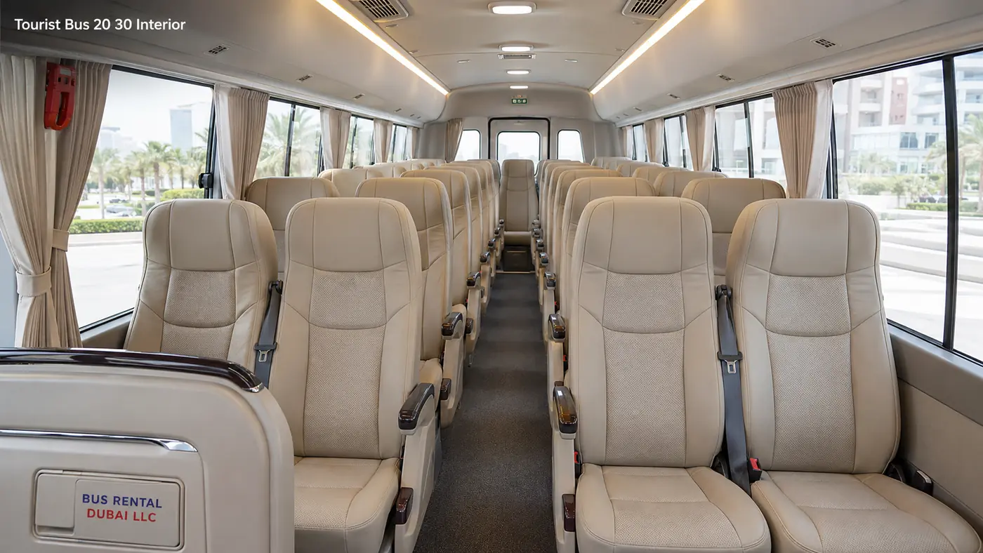 20 to 30 Seater Tourist Bus Rental Dubai — Interior Image for Bus Rental Dubai