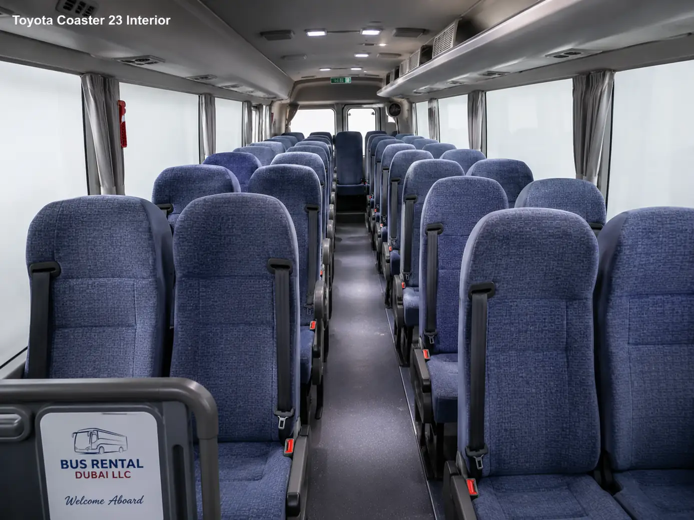Toyota Coaster 23 Seater Mini Bus Rental Dubai — Interior Image for Bus Rental Dubai