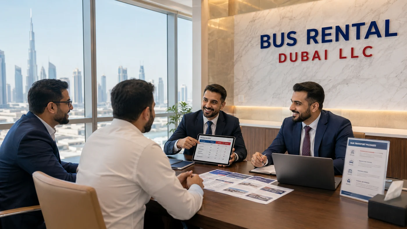 Office consultation image for pricing factors, route distance, timing, vehicle category and service duration.