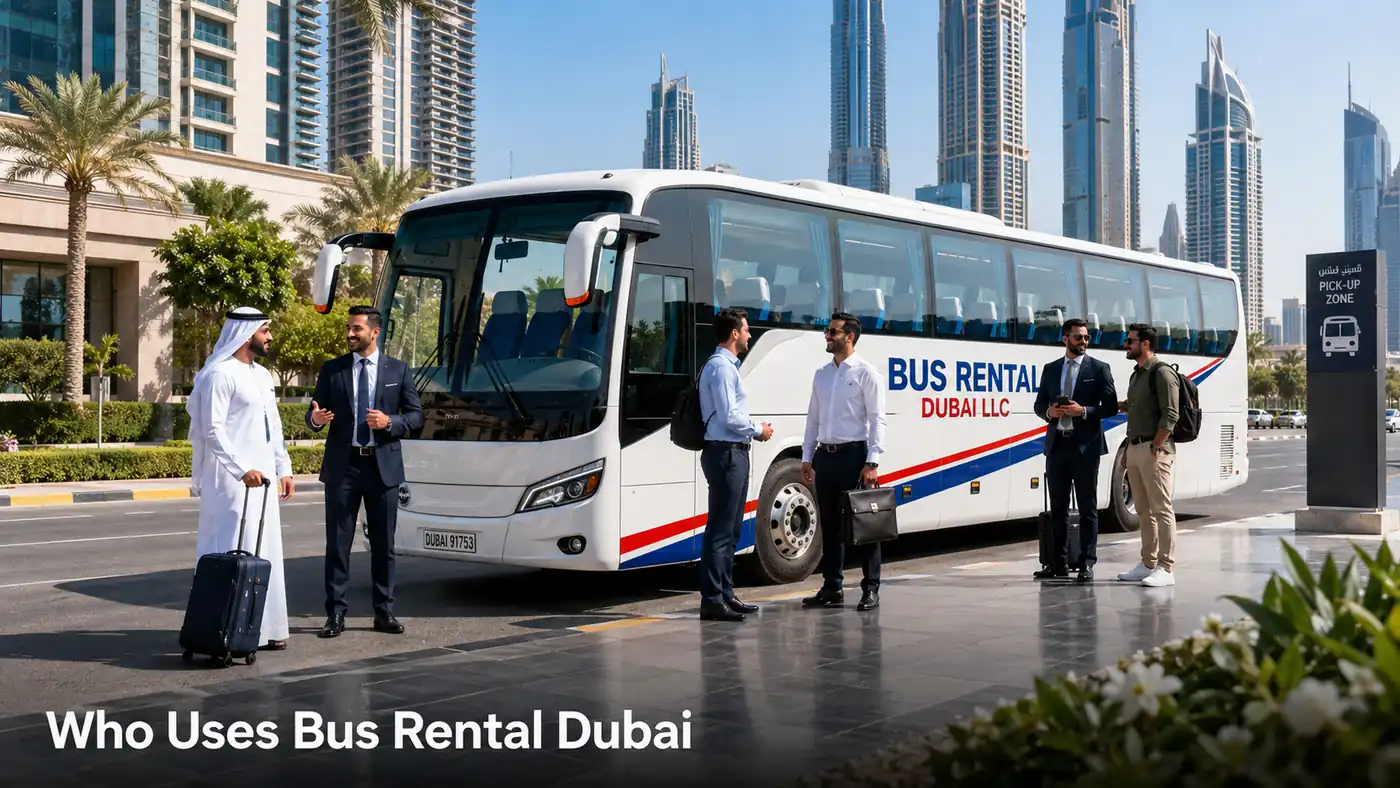Corporate clients, hotels, tourists, families and event groups choosing the right bus rental option.