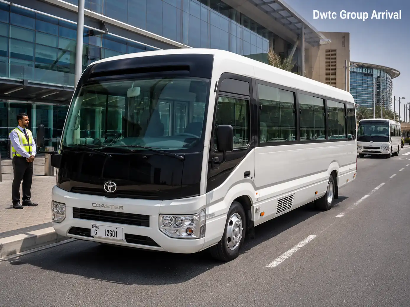 Passenger gathering and group transport planning near Dubai World Trade Centre