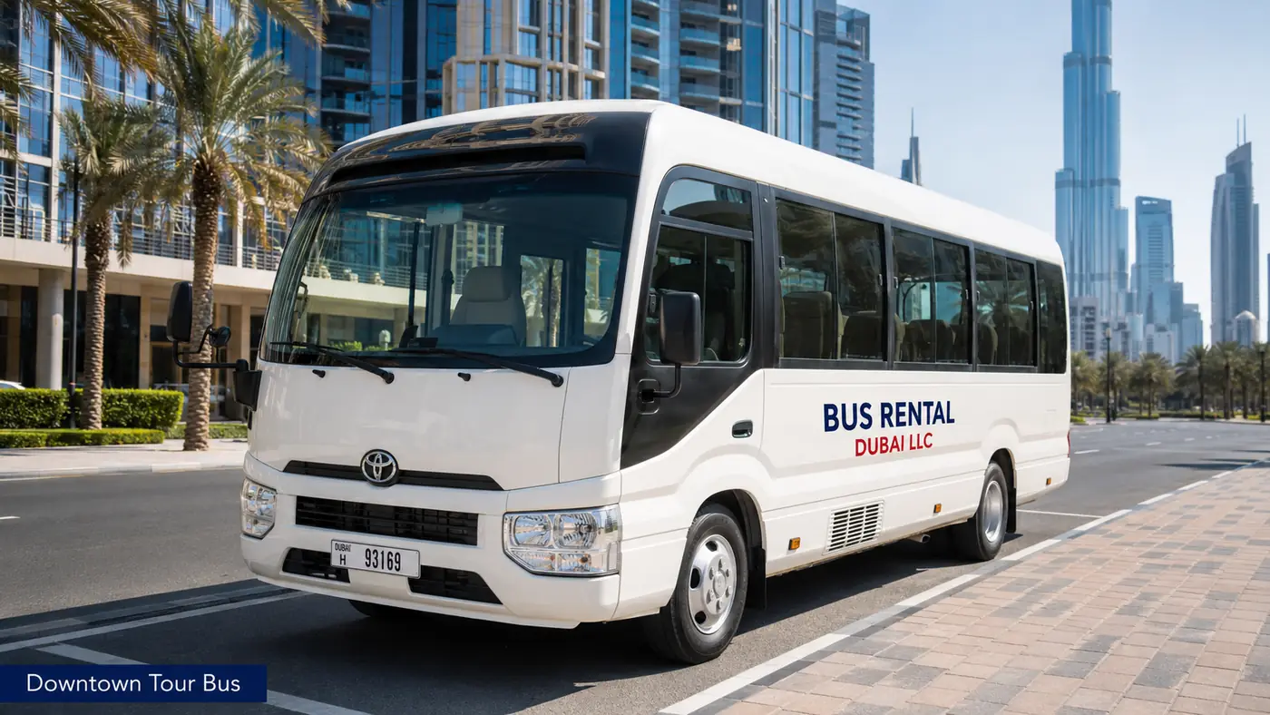 city tour bus rental dubai — Downtown Tour Bus image for Bus Rental Dubai