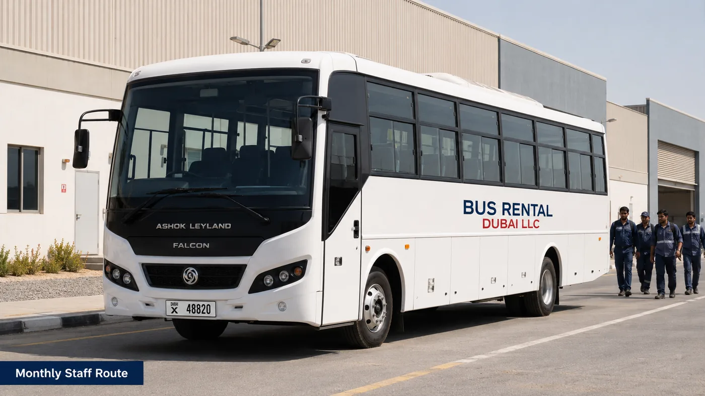 worker transportation solutions dubai — Monthly Staff Route image for Bus Rental Dubai