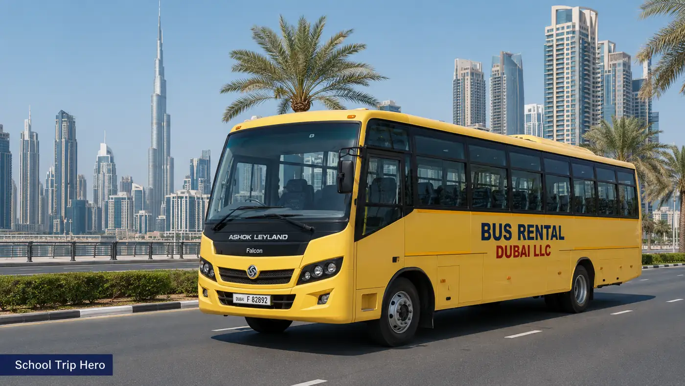 School trip bus in Dubai for supervised student and educational travel