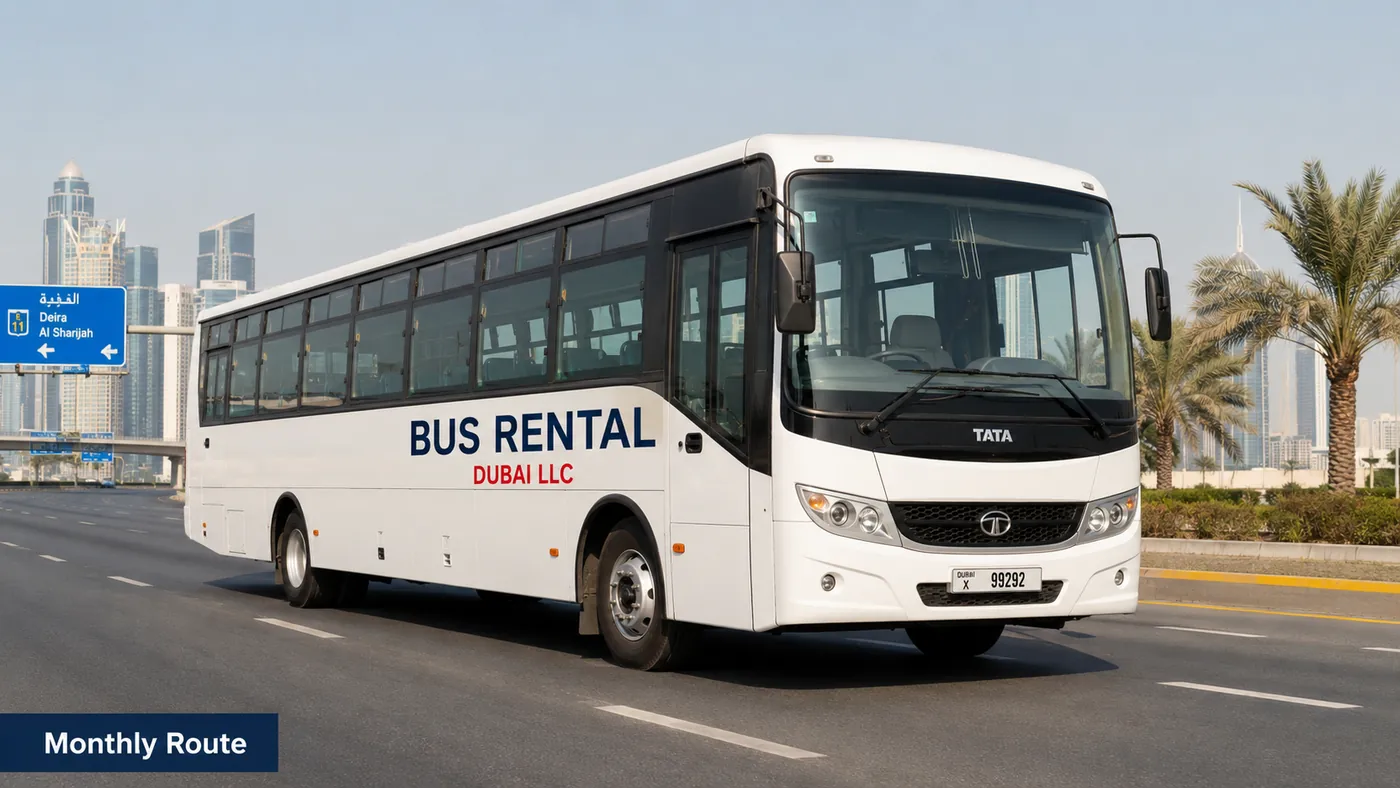 workers transport dubai — Camp To Site image for Bus Rental Dubai