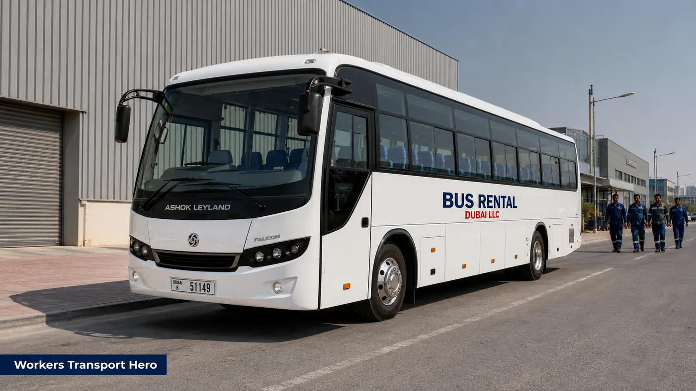 workers transport dubai — Workers Transport Hero image for Bus Rental Dubai
